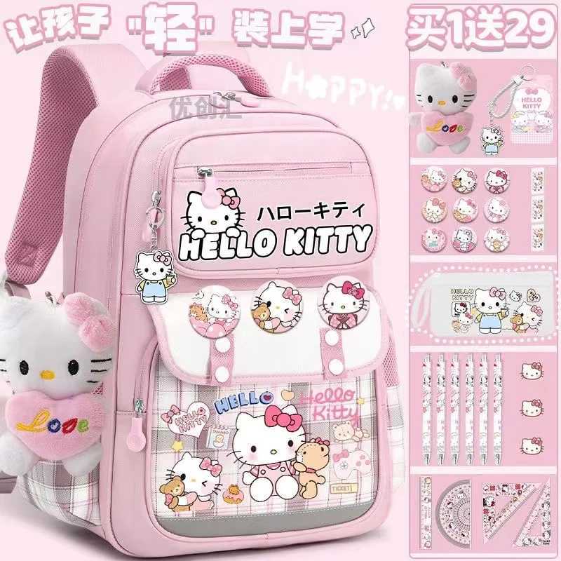 Sanrio Hello Kitty To Reduce Study Load Spine Protection Schoolbag Fashion Cinnamoroll Backpack Girls Backpack Large Capacityw250721