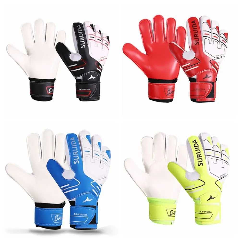 1 Pair Size 5-10 Goalkeeper Gloves Thickened Anti Slip Kids Football Goalie Gloves Soft Protective FingersXJ250606