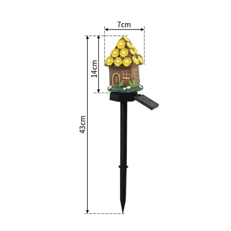 Solar Powered Fairy House Lawn Lamp Solar LED Light Outdoor Garden Decoration Lamp Waterproof Solar Lights XJ250606