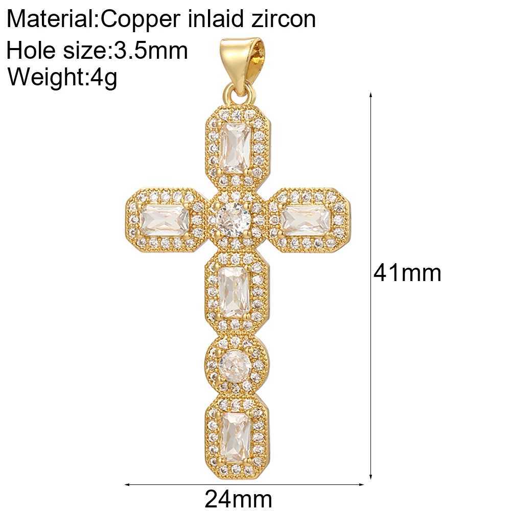 Crosses Cute Dangle Jewelry Charms Jewelry Making Pendant Charms for Earrings Necklace Bracelet Gold Color Copper Cubic Zircon XJ250607