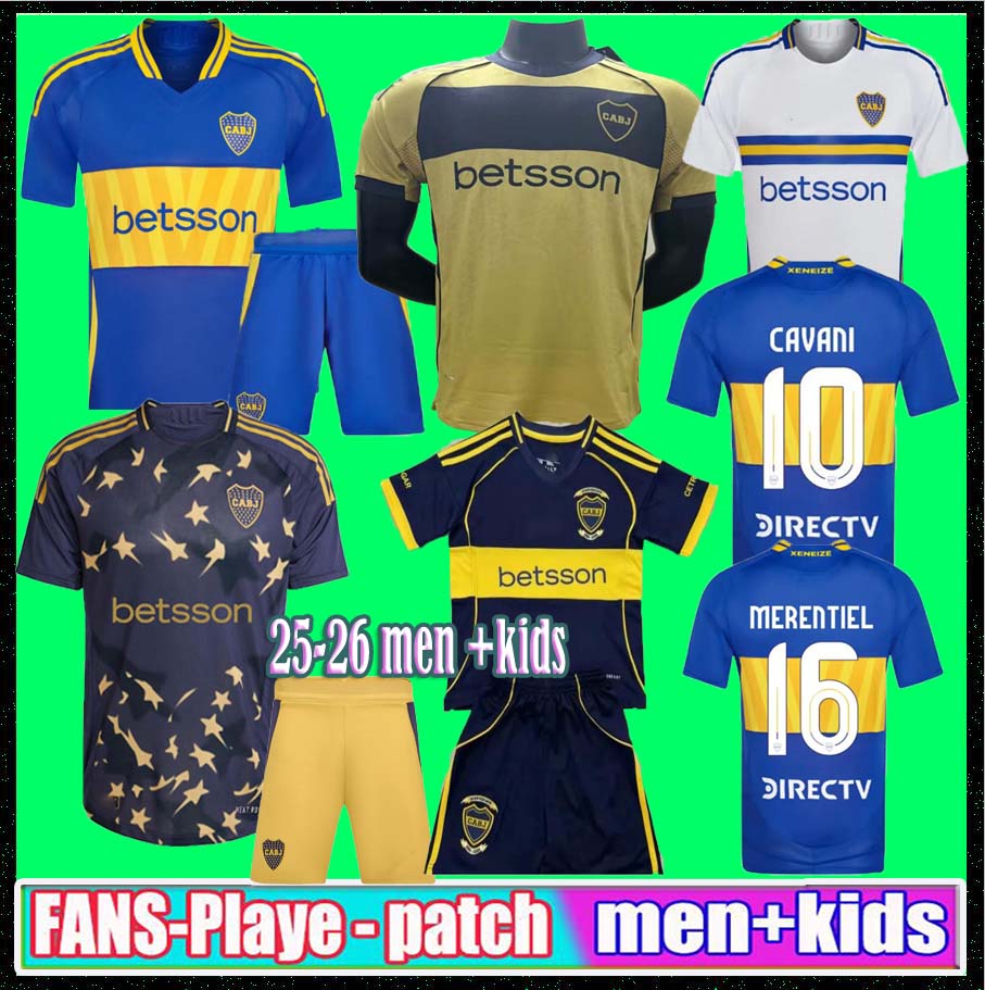 25 26 Boca Juniors Home Third Soccer Jerseys Special 120th Anniversary kit 2025 2026 CAVANI MARADONA BENEDETTO MARCOS ROJO CARLITOS TEVEZ football men kids shirt