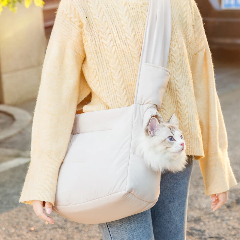 Pet Shoulder Bag Cat Sling Bag Winter Outdoor Puppy Travel Bag Portable Warm Cat Walking 250603