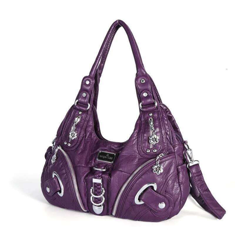 Multi Pockets Vintage Wash Leather Female High Capacity Handbags For 2020 Women Brand Shoulder Crossbody Bags