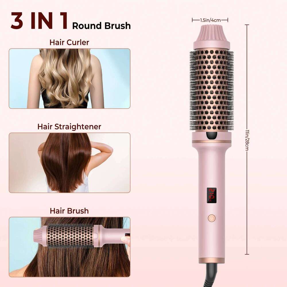 Curling Iron PTC Heated Thermal Ceramic Curler Hot Create Loose & Volume Curls Heating Hair Styling Brush