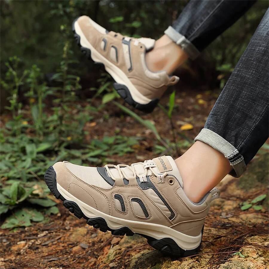 Ddmyoutdoor New Men Outdoor Mountaineering Comfortable Thick Soled PU Sneakers Hiking Wear Resistant Casual Travel Shoes Zapatillas Outdoor Shoes