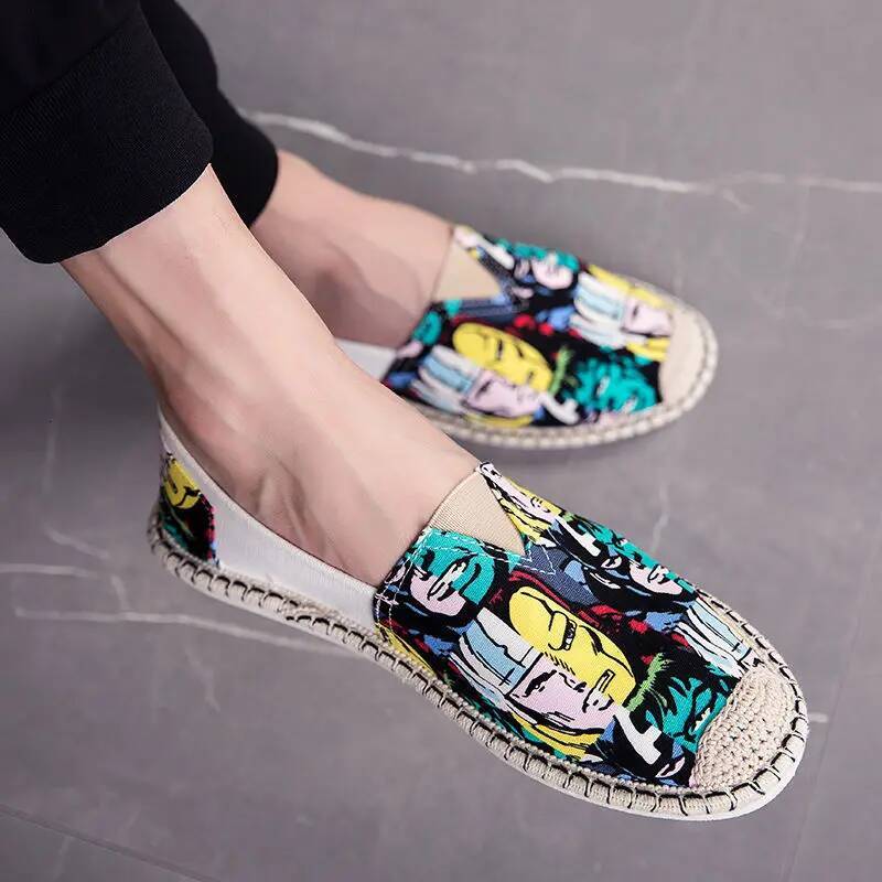 Ddmyoutdoor Summer Linen Breathable Casual Flats Mens Espadrilles Loafers Fashion Men Canvas Shoes Fisherman Shoe Driving Footwear Outdoor Shoes