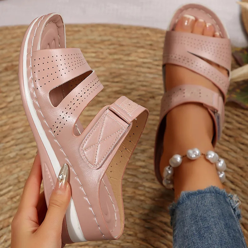 Womens Sandals 2025 Summer Shoes Women Heels Sandals Summer Slippers Chaussures Femme Casual Wedges Heeled Footwear Female 250605