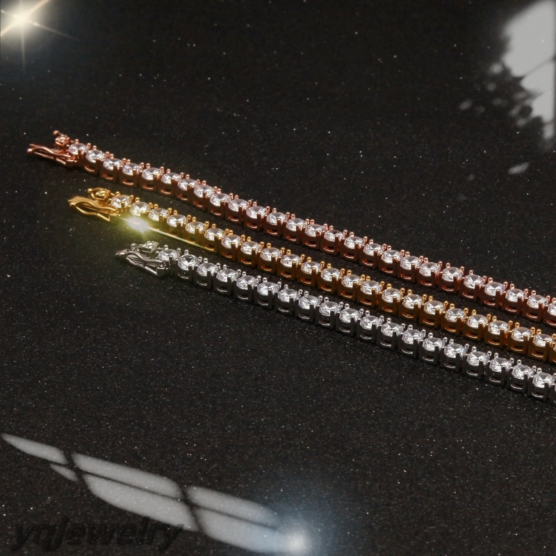 4mm moissanite bracelet necklace Hip Hop Fashion Designer jewelry tennis bracelet fashion Jewelry Pass Diamond vvs moissanite iced out cuban chain for men women