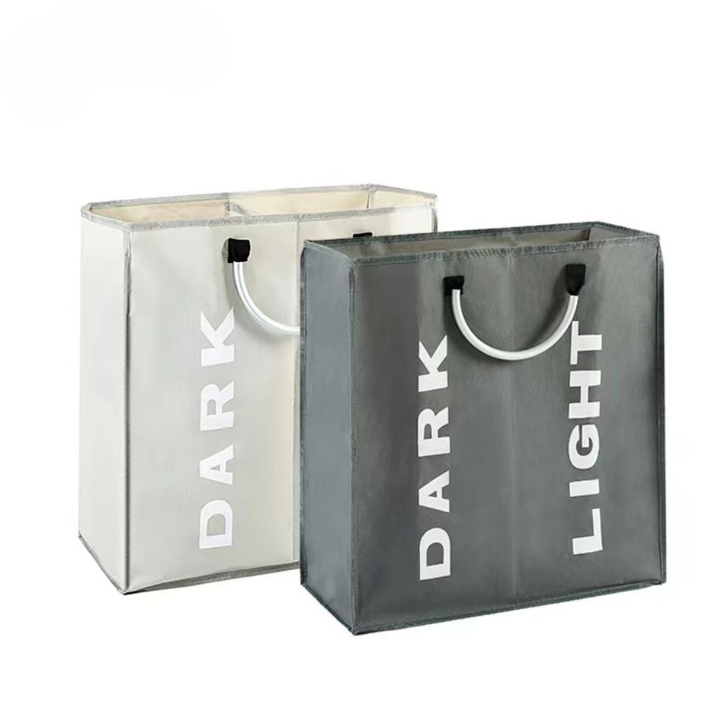 Large capacity two grid aluminum handle hand-held dirty clothes basket Various styles