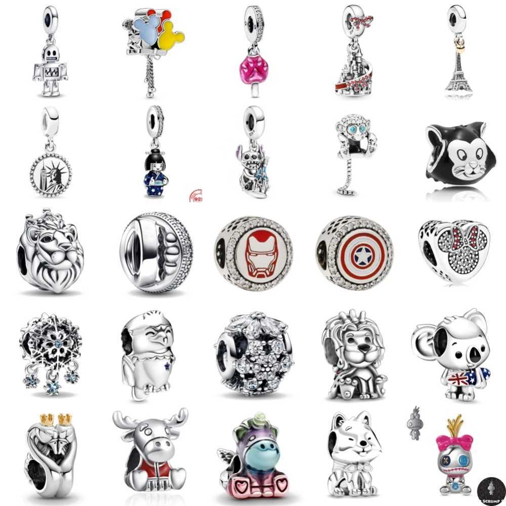 New 925 Sterling Silver Lion and Owl Mouse Charm Of Ley 925 Chain Bead Fit Original Bracelet Accessories DIY Women Jewelry XJ250607
