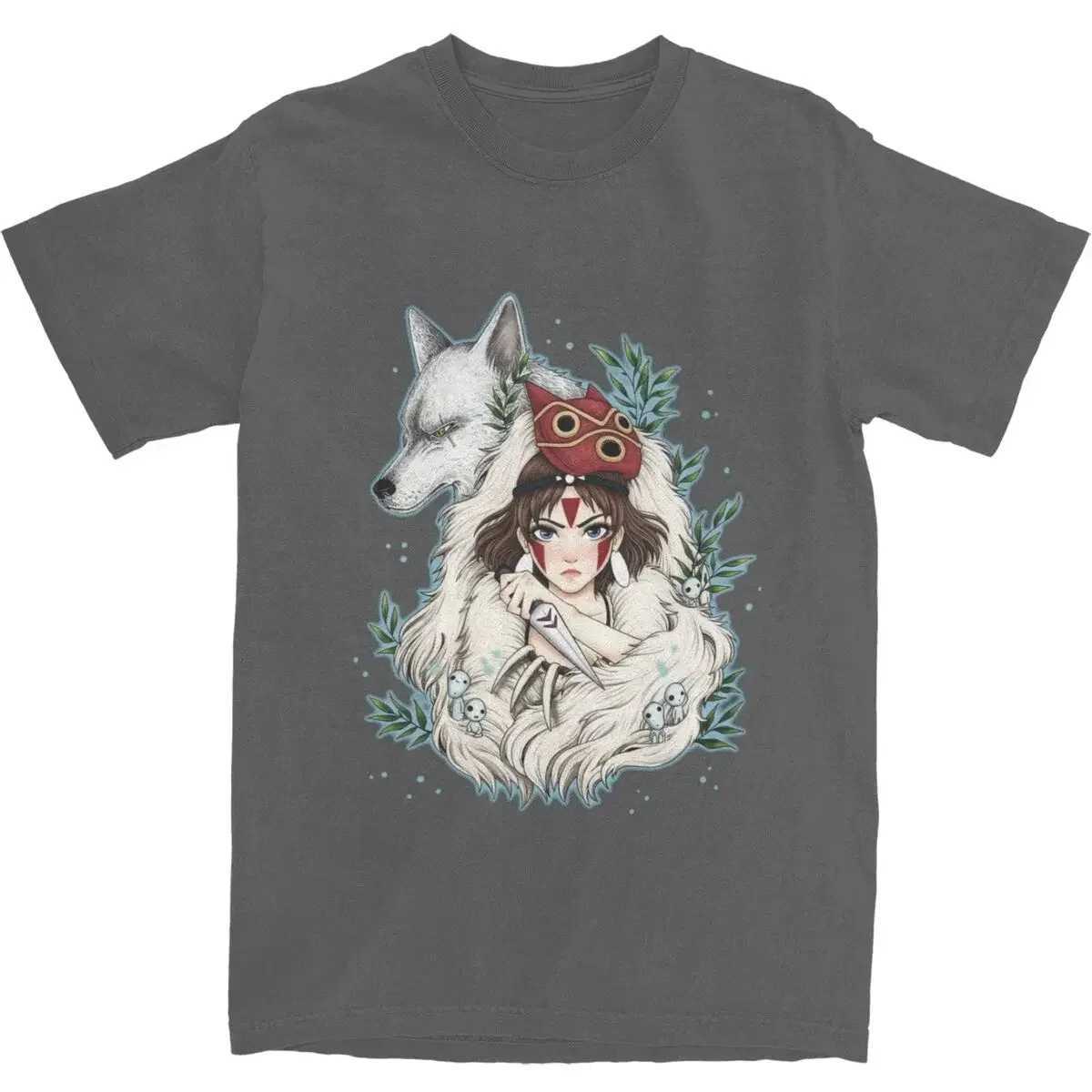 Graphic Printed Clothing Novelty Princess Mononokes Hime T-Shirts for Men Women Pure Cotton Kodama Tree Forest Spirit Tees Shirt W250607