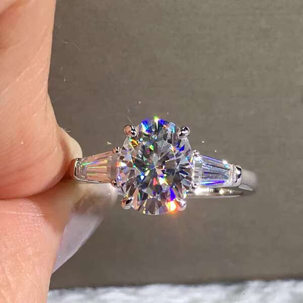 Roomy 10K 14K Gold Rings 2ct Oval Cut Moissanite Diamond Ring Engagement Rings Jewelry