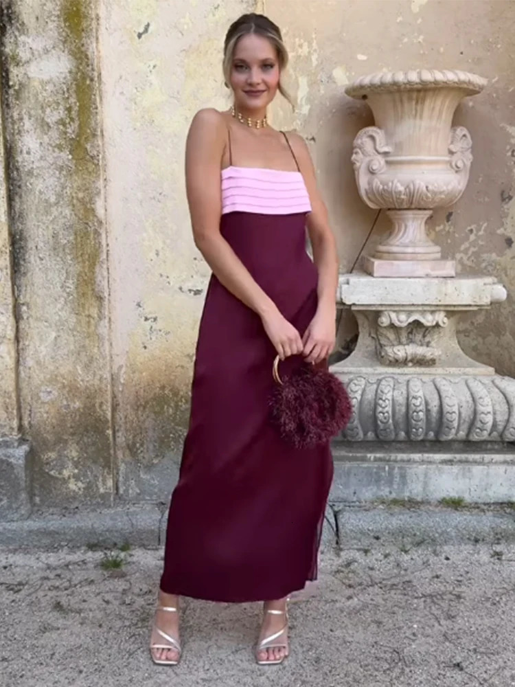 Draped Evening Womens Mermaid Dress Sleeveless Halter Spaghetti Strap Solid Female Dresses 2025 Summer Elegant Chic Lady Robe 250605