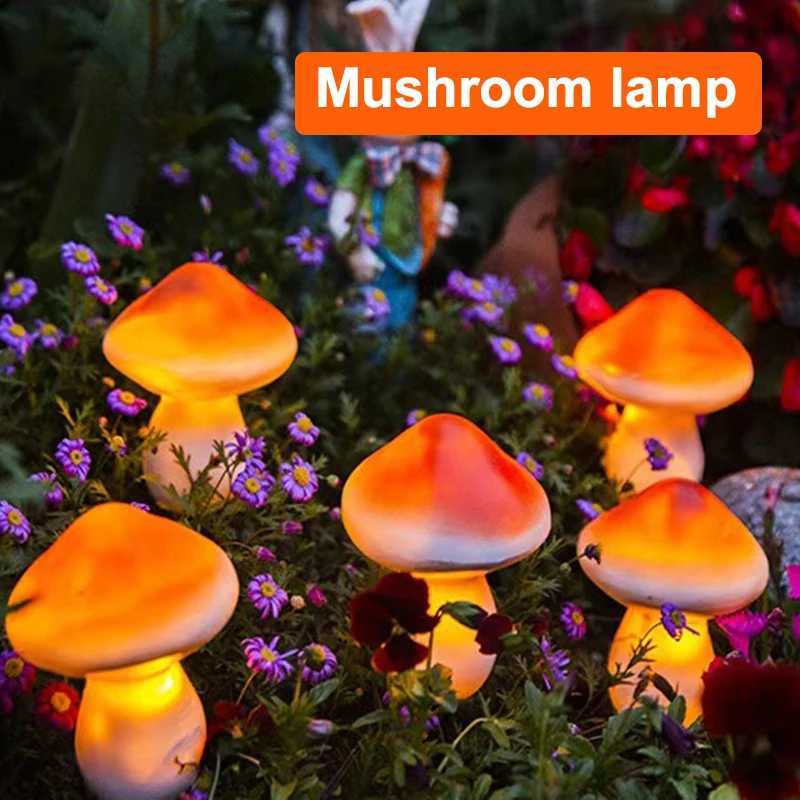 Solar Lights String Mushroom Lawn Fairy Lights LED Solar Lamps Outdoor For Garden Patio Terrace Path Landscape Decoration Lamps XJ250606