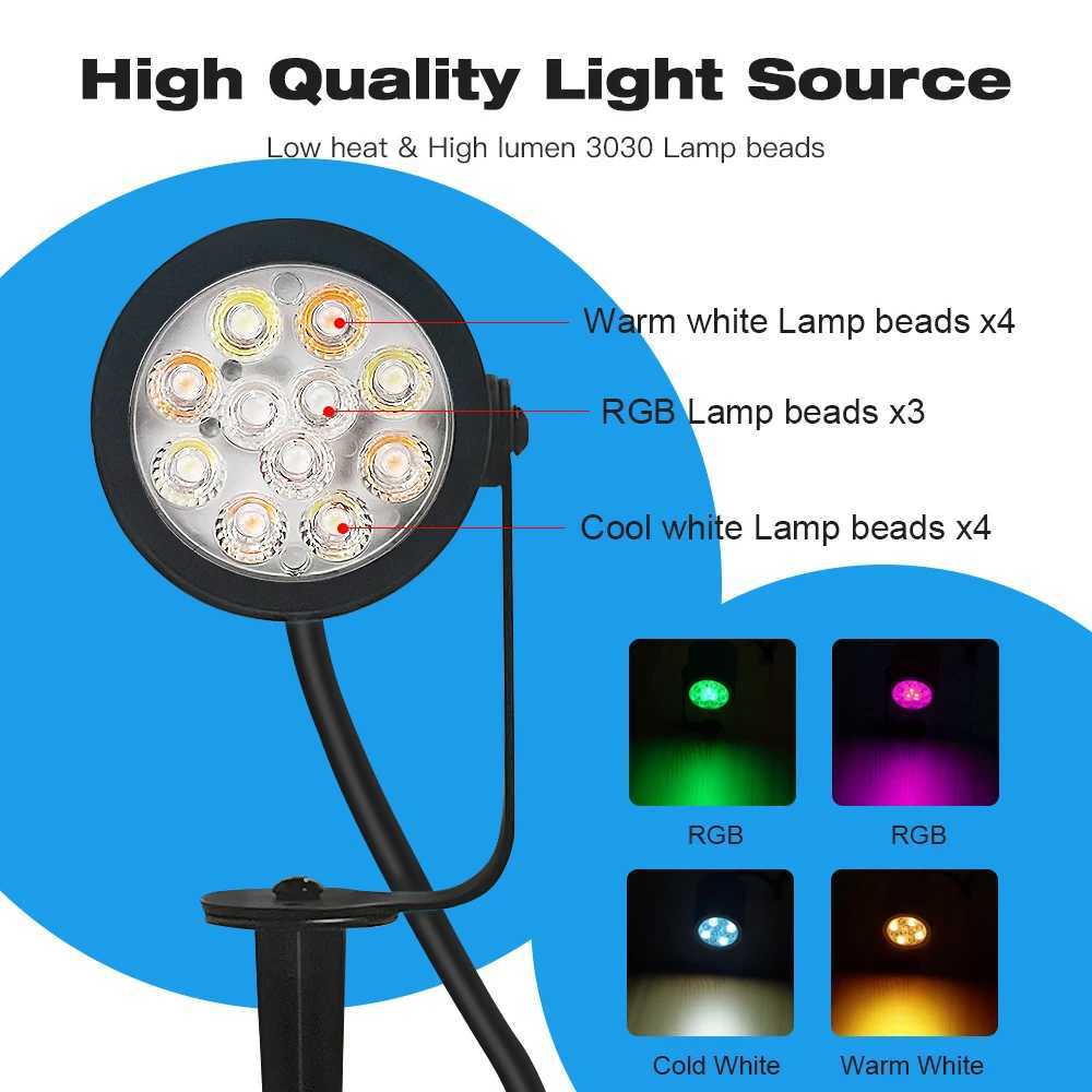 GLEDOPTO ZigBee 3.0 RGBCCT 7W LED Garden Lamp DC24V Low Voltage IP66 Waterproof APP Alexa Hu*e SmartThings Tuya (Hub Required) W250607