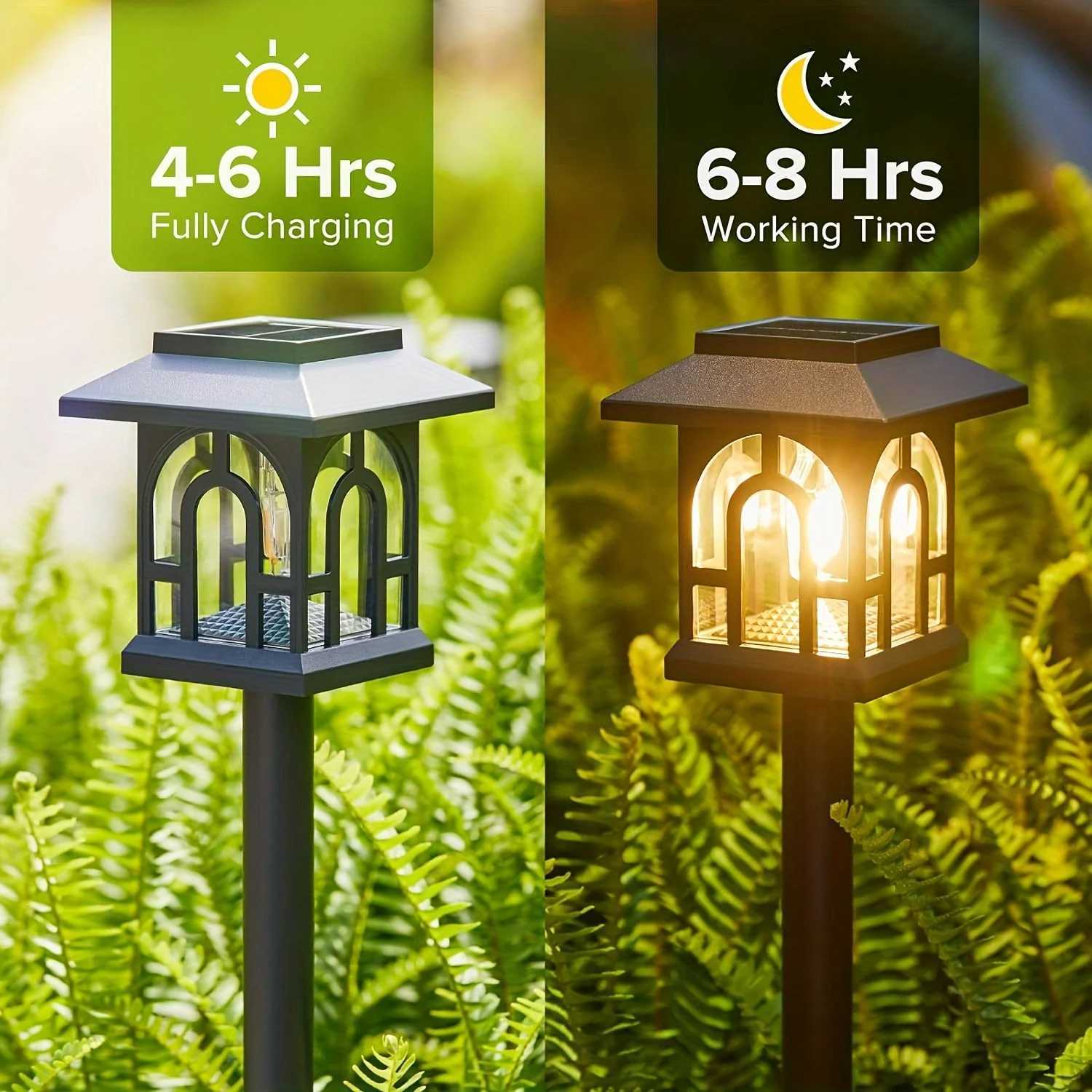 6/10 Pack Solar Pathway Lights Outdoor Solar Landscape Path Yard Lights Auto On/Off for Outside Yard Lawn Patio Walkway W250607