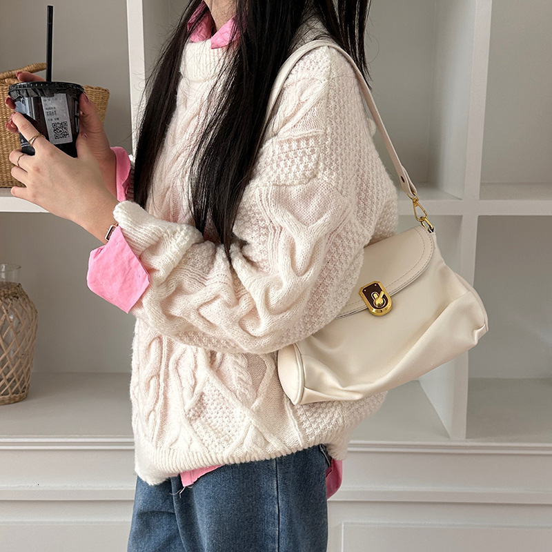 designer Underarm Bag for Women 2025 New Trendy Fashion Color-Block Handbag High-End Shoulder Pleated Bag Niche Crossbody Bag
