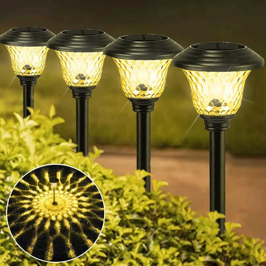 Solar Pathway Lights Outdoor Solar Yard Lamp RGB Color Changing/Warm White IP67 Waterproof LED Solar Lights for Garden Path XJ250606