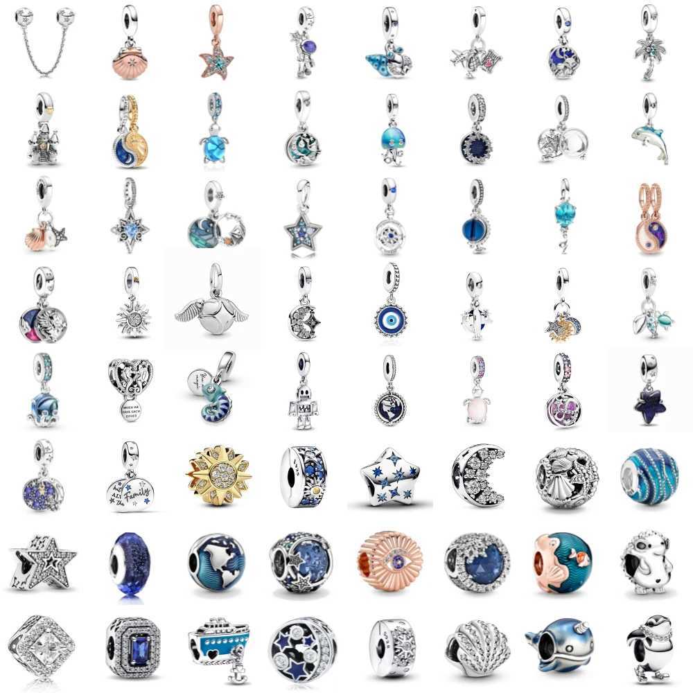 New 925 Silver Star Sun Tortoise Octopus Penguin Pendants Charms Beads Fit Original Bracelet Accessories DIY Jewelry For Women XJ250607