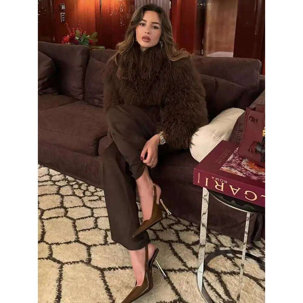 LGRQ 2025 winter fur coat,tassels round neck full sleeves jacket,warm thickness boober coats WQ10534