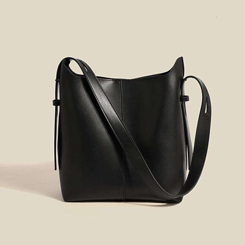 Leather Women's Handbag Top Tote Bag Designer Large Capacity Premium Sense Commuter Trend Crossbody Bucket Bag