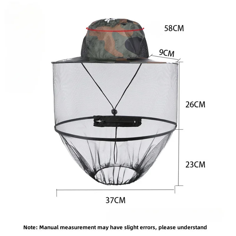 Mosquito Hat with Hidden Net Mesh Repellent Insect Bee Protection Men Women Outdoor Sunscreen Fishing Cap 250605