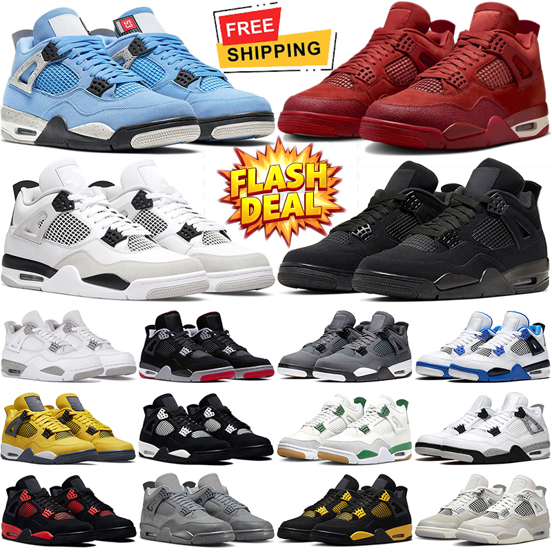 Free Shipping 4 Basketball Shoes Designer Sneakers Brick By Brick Military Black Cat Cement Grey Red Thunder Pine Green Women Men jump mans 4 outdoor mens trainers