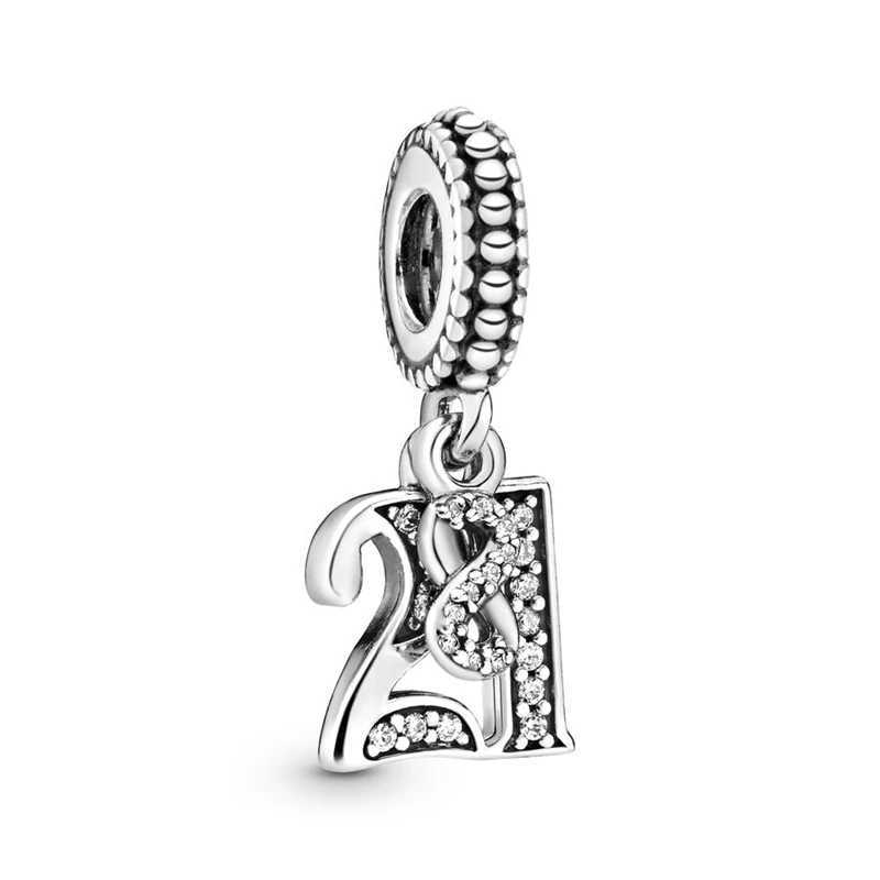16 18 21st Celebration Family Tree Mum Dad Daughter Sister Hearts Charm Beads Fit Original 925 Silver Bracelet DIY Jewelry XJ250607