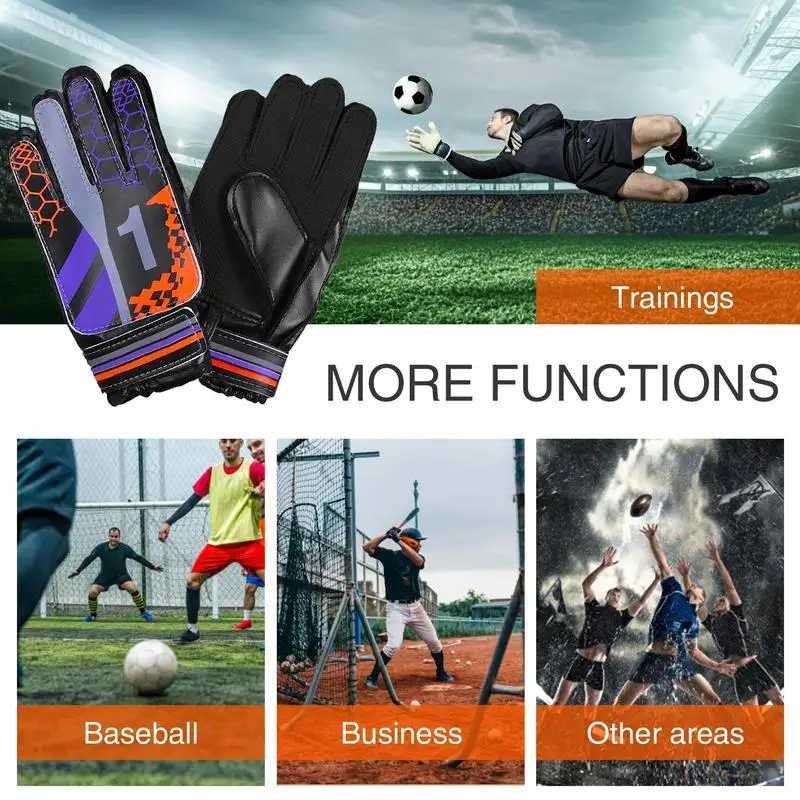 S/M/L Goalkeeper Gloves Professional Goalie Gloves Training equipment with Enhanced Grip Protection Guards for Football BaseballXJ250606