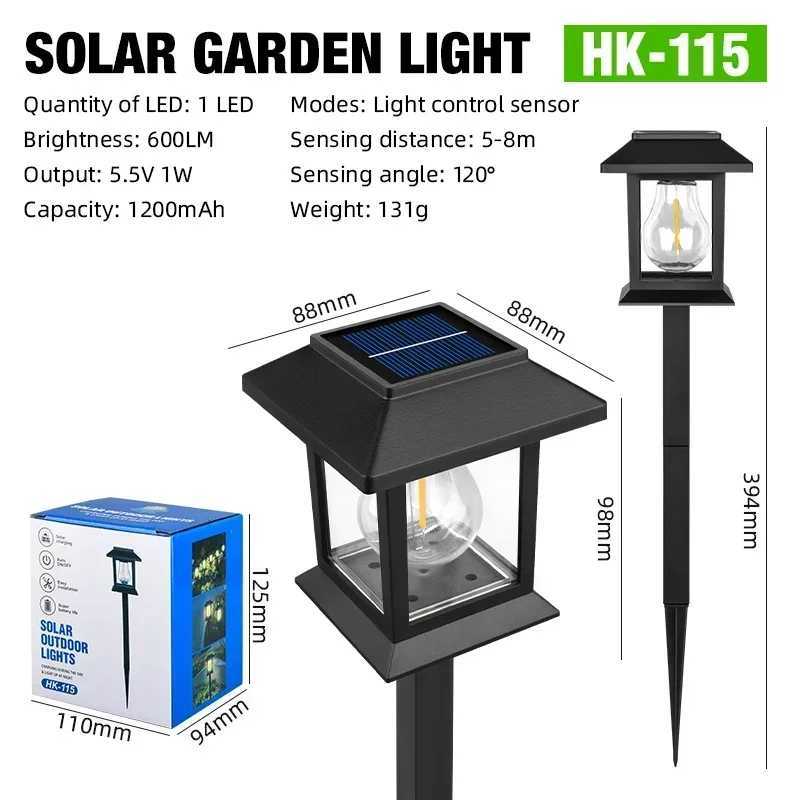 1-4Pcs LED Solar Lawn Lamp Outdoor Waterproof Lighting Courtyard Solar Powered Light for Garden Pathway Green Belt Decoration XJ250606