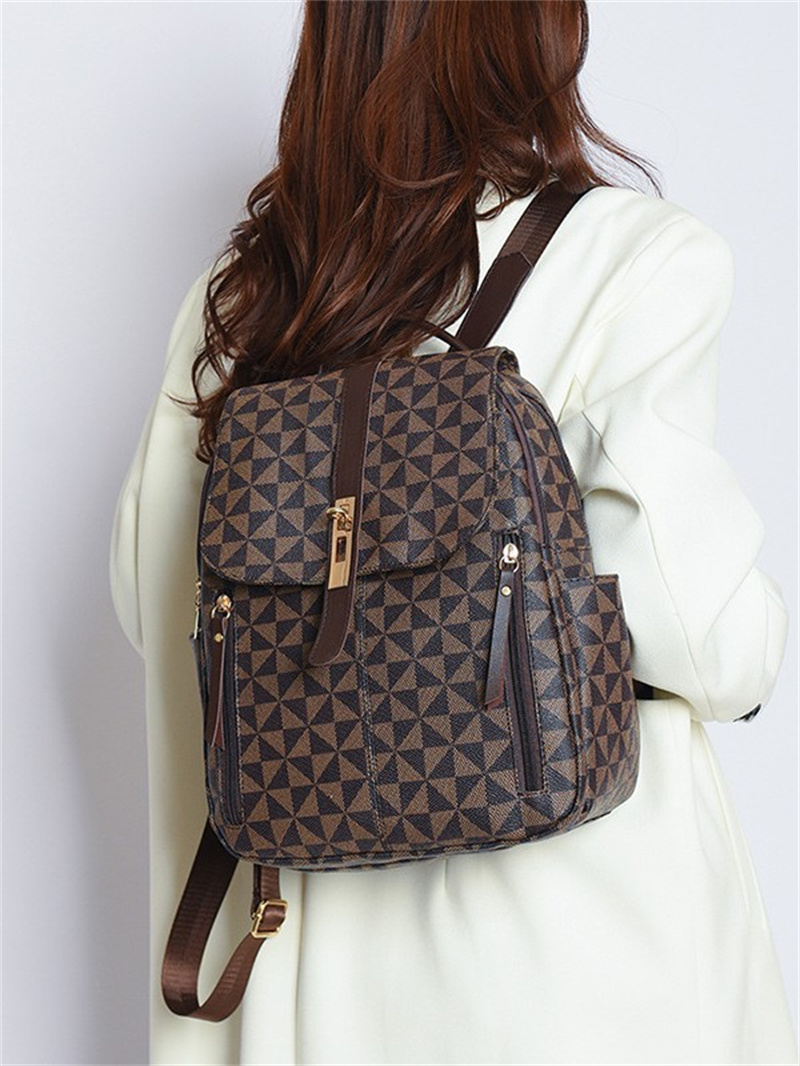 Designer bag free shipping 2025 new fashion light luxury high-end texture printed large capacity fashion backpack for womens