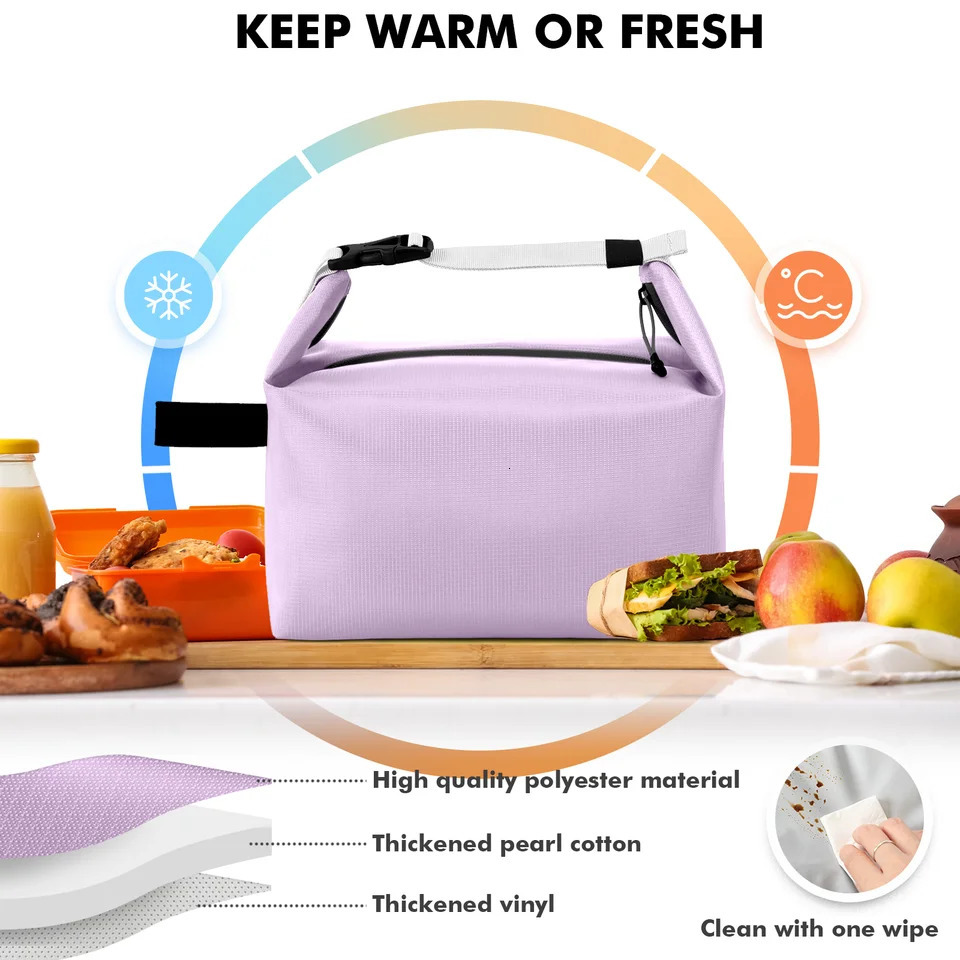 Portable Lunch Bag Woman Insulated Thermal Lunch Box Cooler Handbag Food Bag Carrier For Office School Travel Picnic 250606