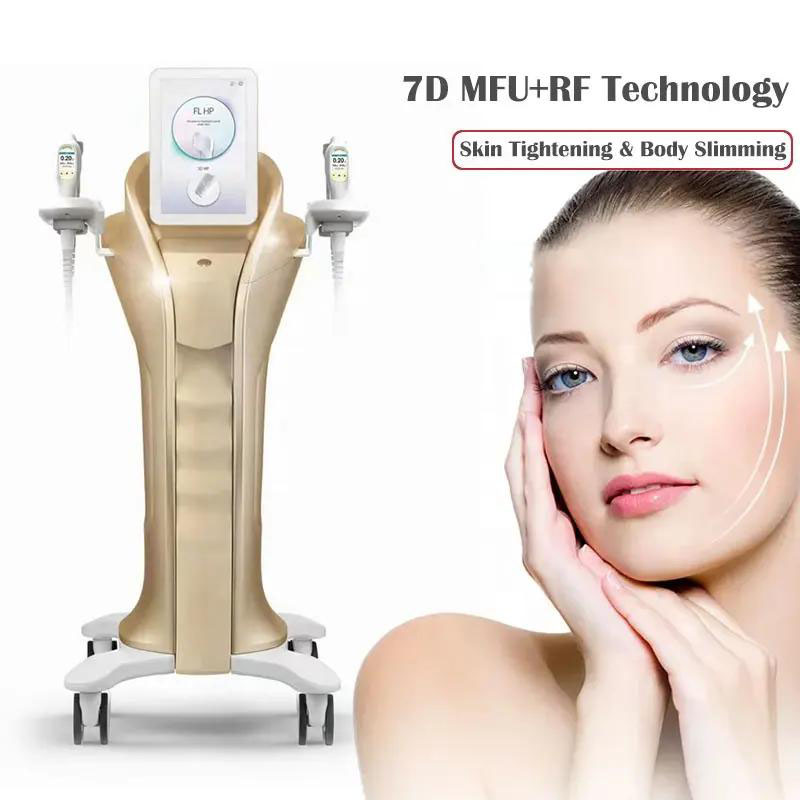 Double Gold Ultra MFU RF SD FL + 7D HIFU + Liposonic Body Slimming 4 in 1 Face and Neck Lift Machine Wrinkle Removal Body Shaping Slimming