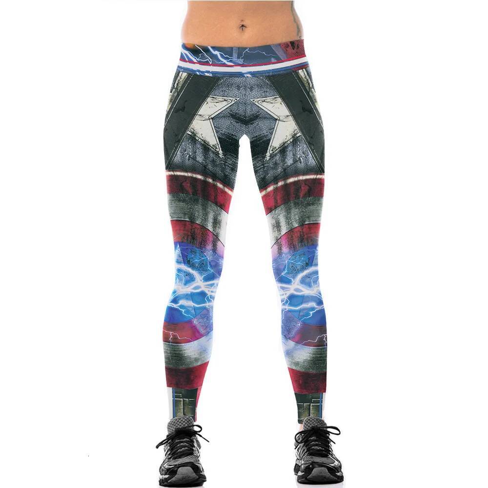 Sport Leggings Women 3D Print Yoga Pant Superhero Leggins Elastic Slim Running Trousers Quick Dry Gym Fiess Tights Pants Femme