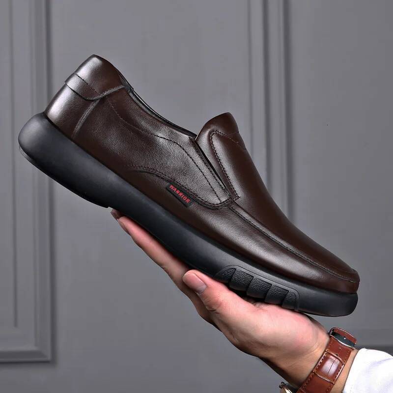 Ddmyoutdoor Men S Genuine Big Size Slip On Loafers Leather Casual Shoes Fashion Winter Warm Footwear New Outdoor Shoes