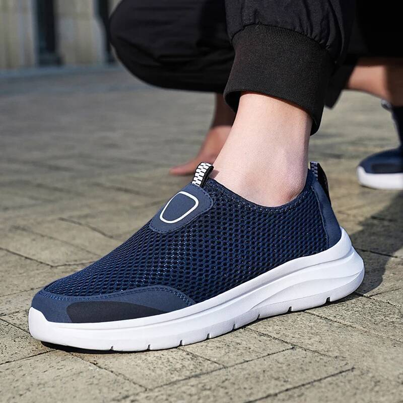 Ddmyoutdoor MAEDEF Men S Casual Summer Hollow Mesh Man Lightweight Walking Shoes Slip On Breathable Big Size Driving Loafers Outdoor Shoes
