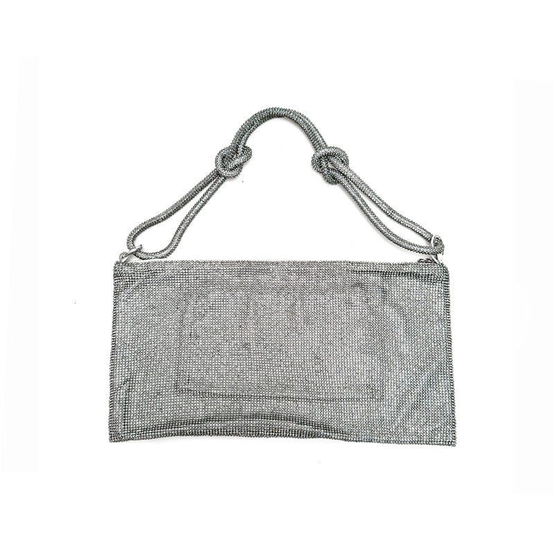High Quality New Style New Shiny Bag Handmade Inlaid Diamond Bag Metal Sequins Full Diamond Rhinestone Bag Dumpling Bag Underarm Bag New Free Delivery