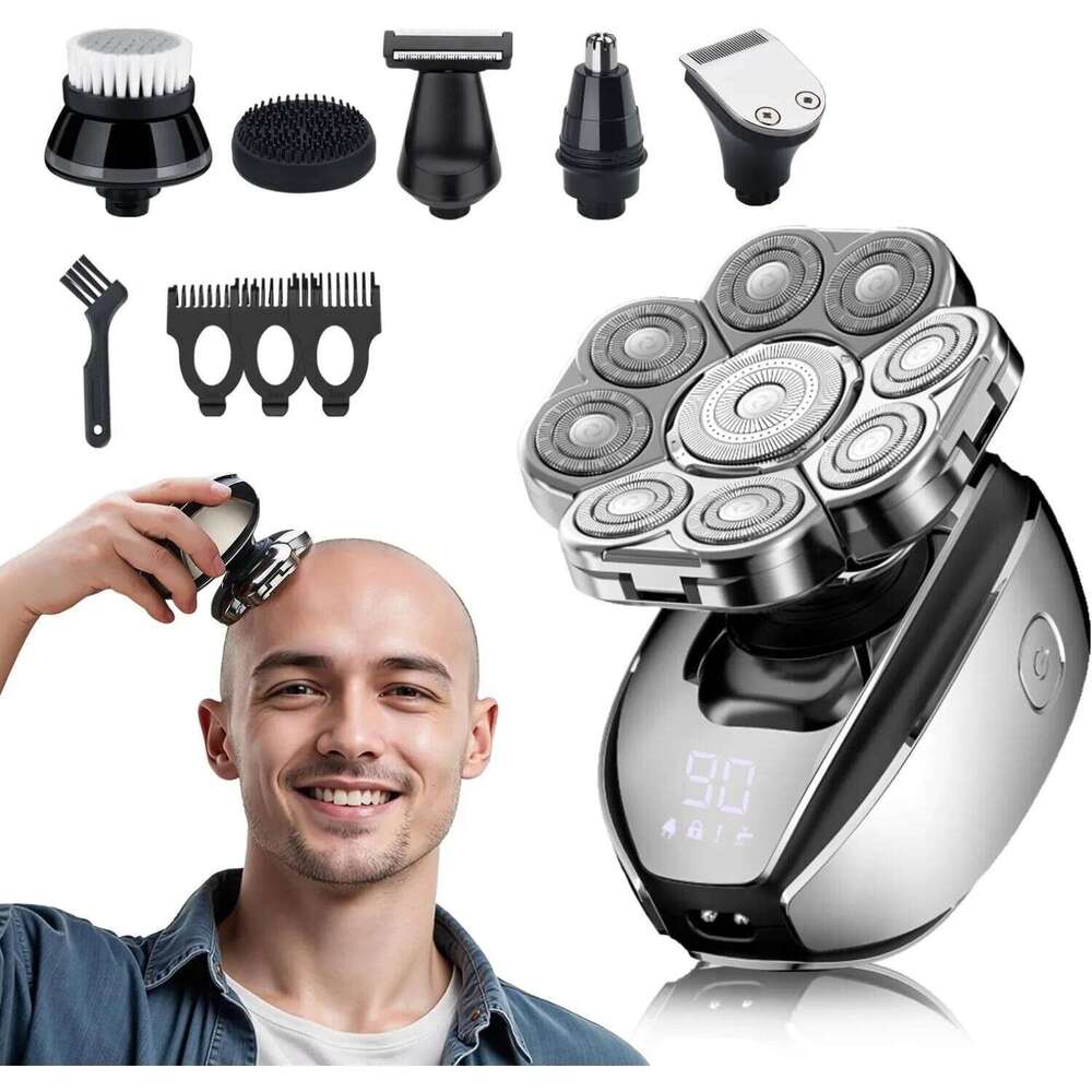 9D Detachable Shaver Electric Razor For Men Ipx6 Waterproof Wet Dry Bald Head Shavers With USB Charge