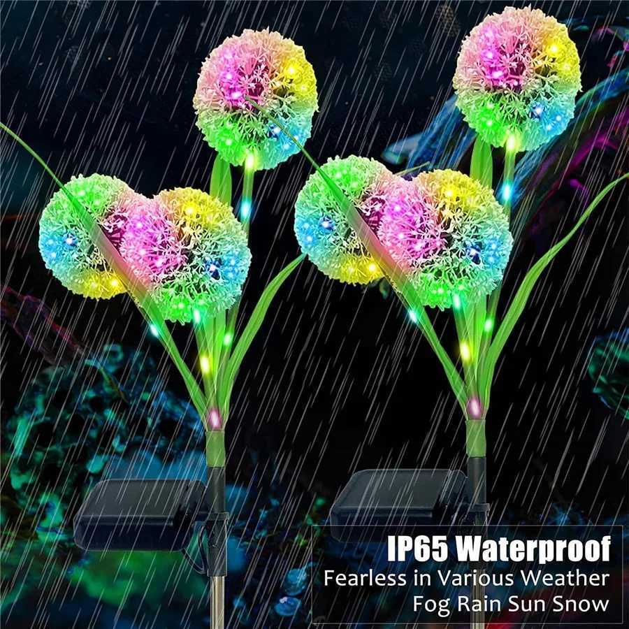 New Creative LED Solar Garden Light Outdoor Waterproof Dandelion Lawn Lamps for Pathway Yard Patio Decoration Landscape Lighting W250607