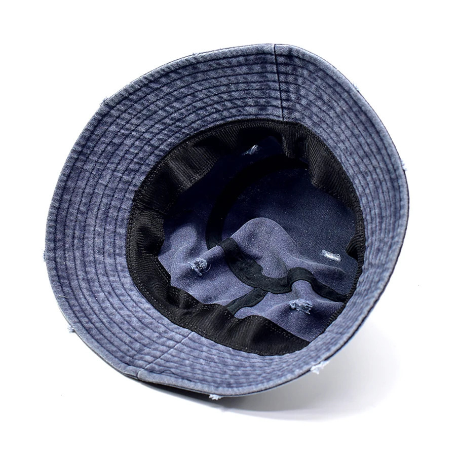 Fashion Women Men Washed Denim Solid Vintag Bucket Hats Lady Male Spring Summer Autumn Panama Fisherman Cap Hat For Women Men 250605