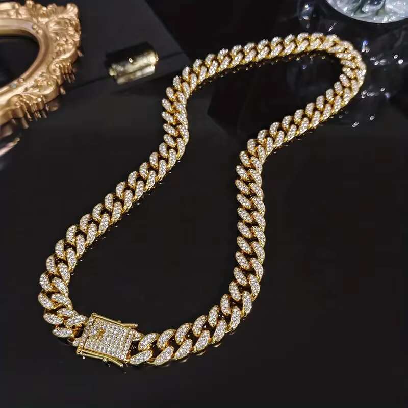 HIP HOP Luxury Jewelry 925 Sterling Silver Mens Cuban Link Chain Miami Moissanite Diamond Cuban Necklace