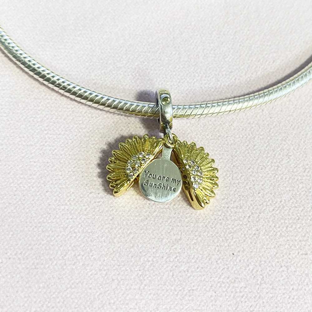 New925SterlingSilverBest Friend Sunflower CharmOfLey925ChainBeadFitOriginalBracelet AccoriesDIYWomenJewelryXJ250607