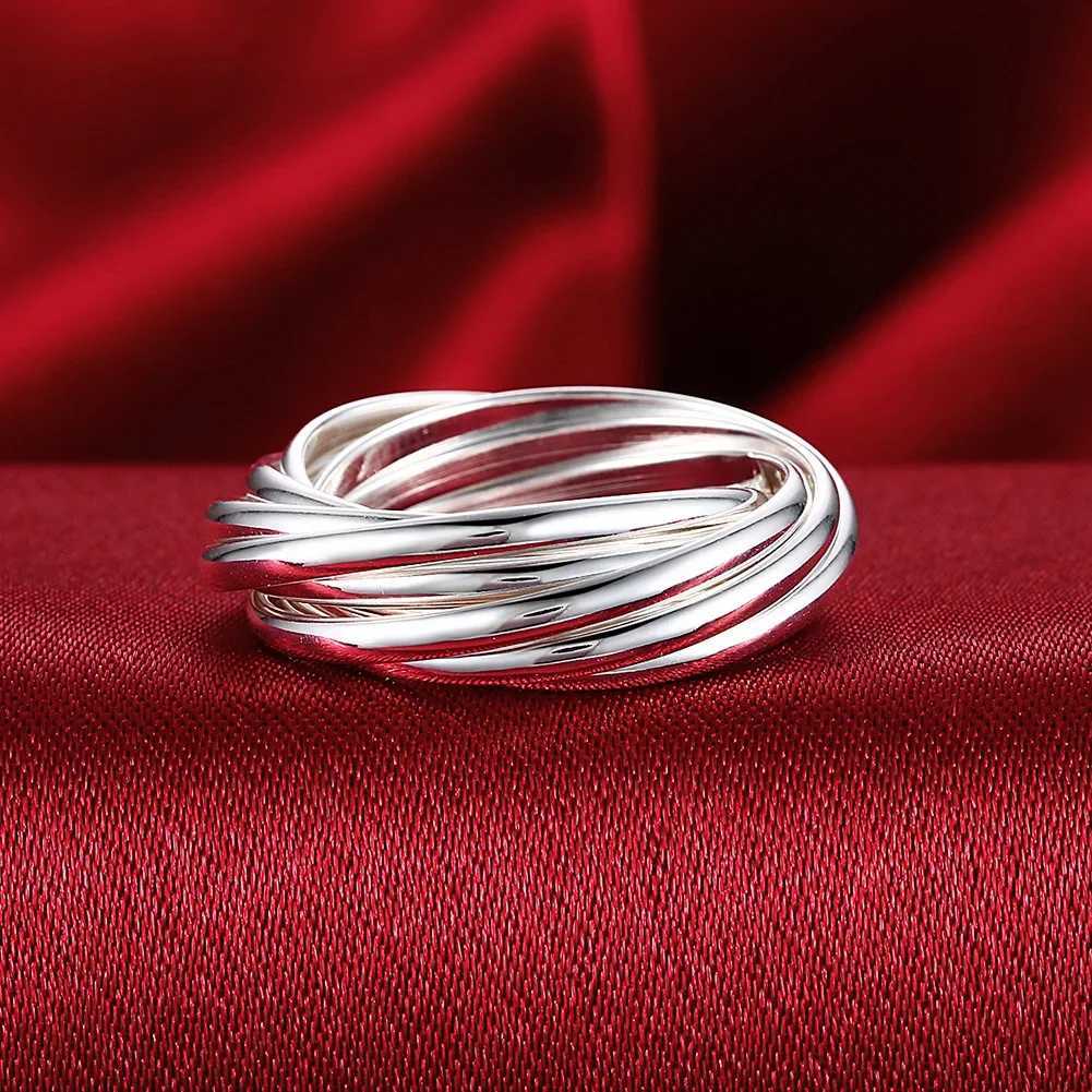Hoy 925 Sterling Silver Fine Five Circles Ring For Women Fashion Folk-custom Wedding Party Christmas Gift Classic Jewelry XJ250606