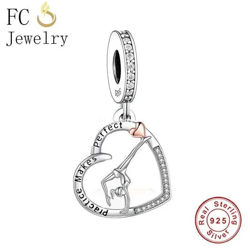 Huoonew Fit Original Pan Charm Bracelet 925 Silver Gymnast Gymnastics Ballerina Bead For Making Inspirational Berloque DIY XJ250607