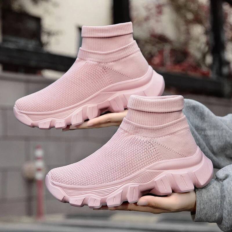Ddmyoutdoor Women Men Brand Comfortable Sock Non Slip Couple Ankle Boots Thick Soled Tenis Shoes Unisex Casual Sneakers Outdoor Shoes