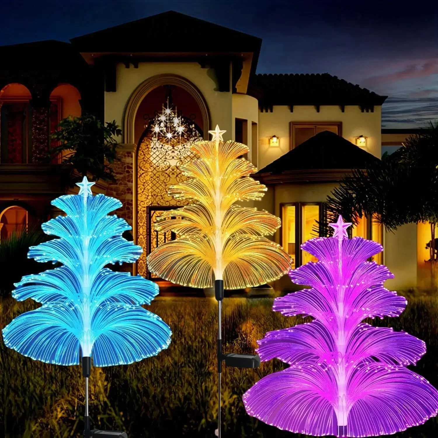 5 Layer Solar Pathway Lights Outdoor Garden Jellyfish Decor Lawn Lights Solar Power Waterproof Yard Walkway Patio Decor Flowers XJ250606