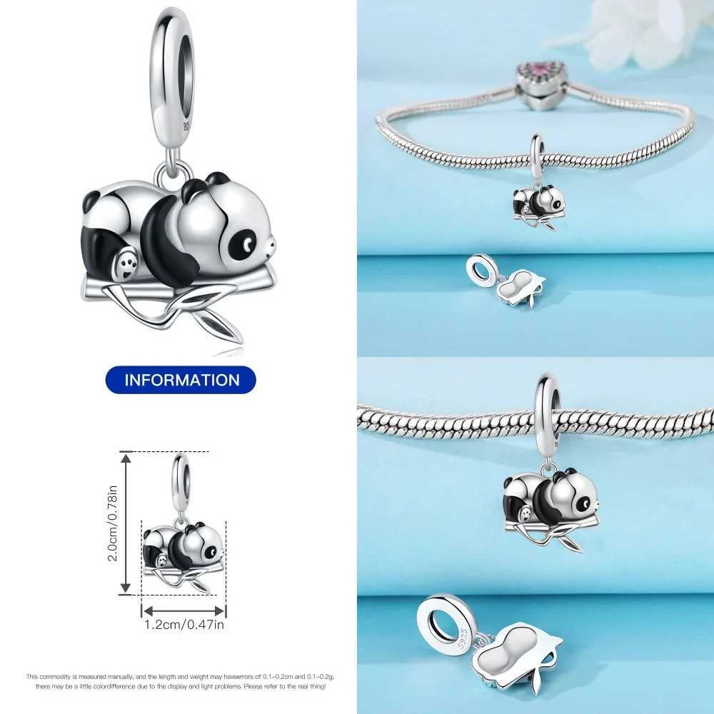 Cute Panda Penguin Charm 925 Sterling Silver Fun Bamboo Pandas Charms Bead Pendant For Women DIY Bracelets Fine Jewelry Gifts XJ250607