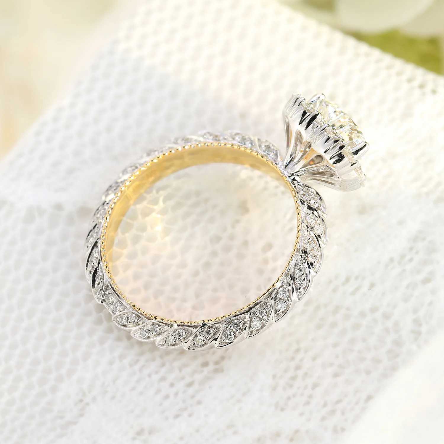 Heart Shaped Ring 925 Sterling Silver 10mm AAAA Zircon Wedding Ring Pair Ring Women Wedding Engagement Party Jewelry XJ250606