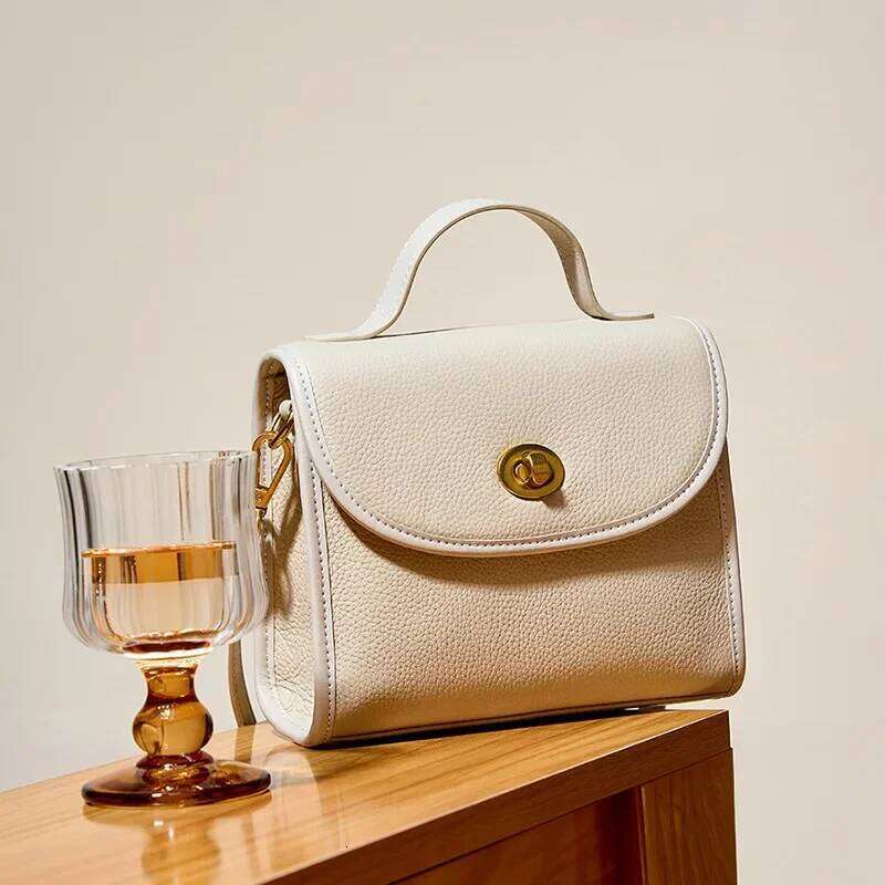 The First Layer Of Cowhide Vintage Brown Small Square Bag Women's Leather Shoulder Bags Casual Handbag 2025/06/07