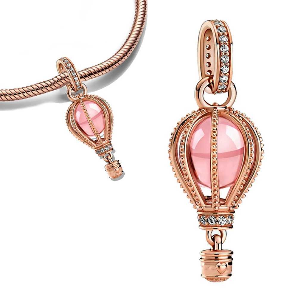 925 Sterling Silver Rose Gold Beads Fit Charms Silver 925 Original Bracelet for Jewelry Making XJ250607